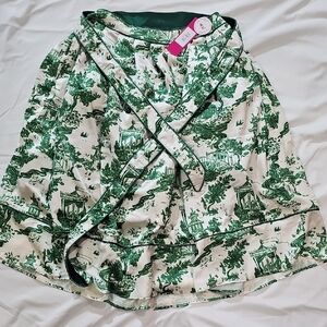 Green and White A-Line Skirt